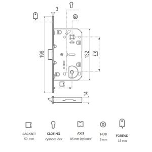 AGB Mediana Evolution cylinder dimensions