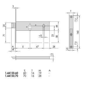 CISA 44150 MORTICE LOCK DIMENSIONS (NEW)