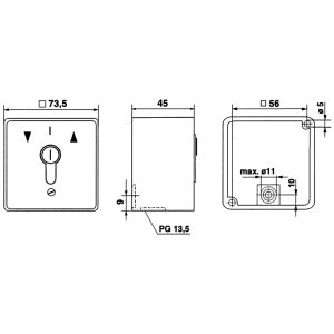 EFF EFF 1140-10 KEY SWITCH DIMENSIONS