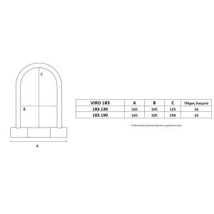 VIRO U-LOCK 183 DIMENSIONS