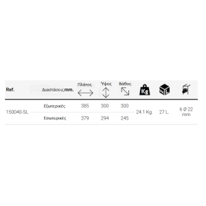 arregui forma evolution 150040-sl safe dimensions