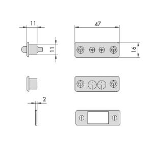 cisa 06510-10 electric contacts dimensions