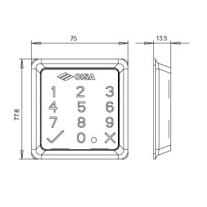 cisa 06525-70 myevo keypad dimensions