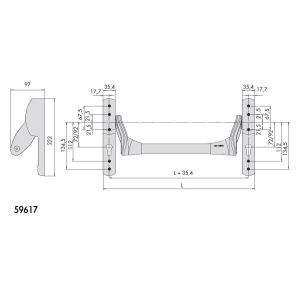 cisa panic bar 59617-00 dimensions