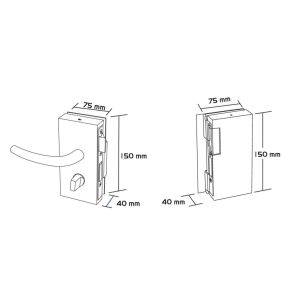 270.09 electric strike glass door dimentions