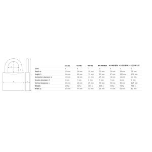 abus padlock 41 dimensions