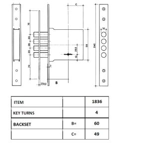 juwel mortice lock 1836 dimensions